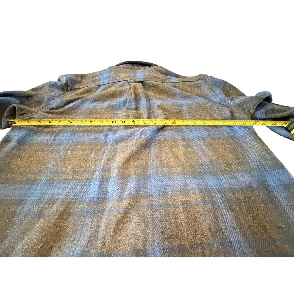 Orvis Classic Collection Mens Large Blue‎ Grey Plaid Flannel Button Down Shirt